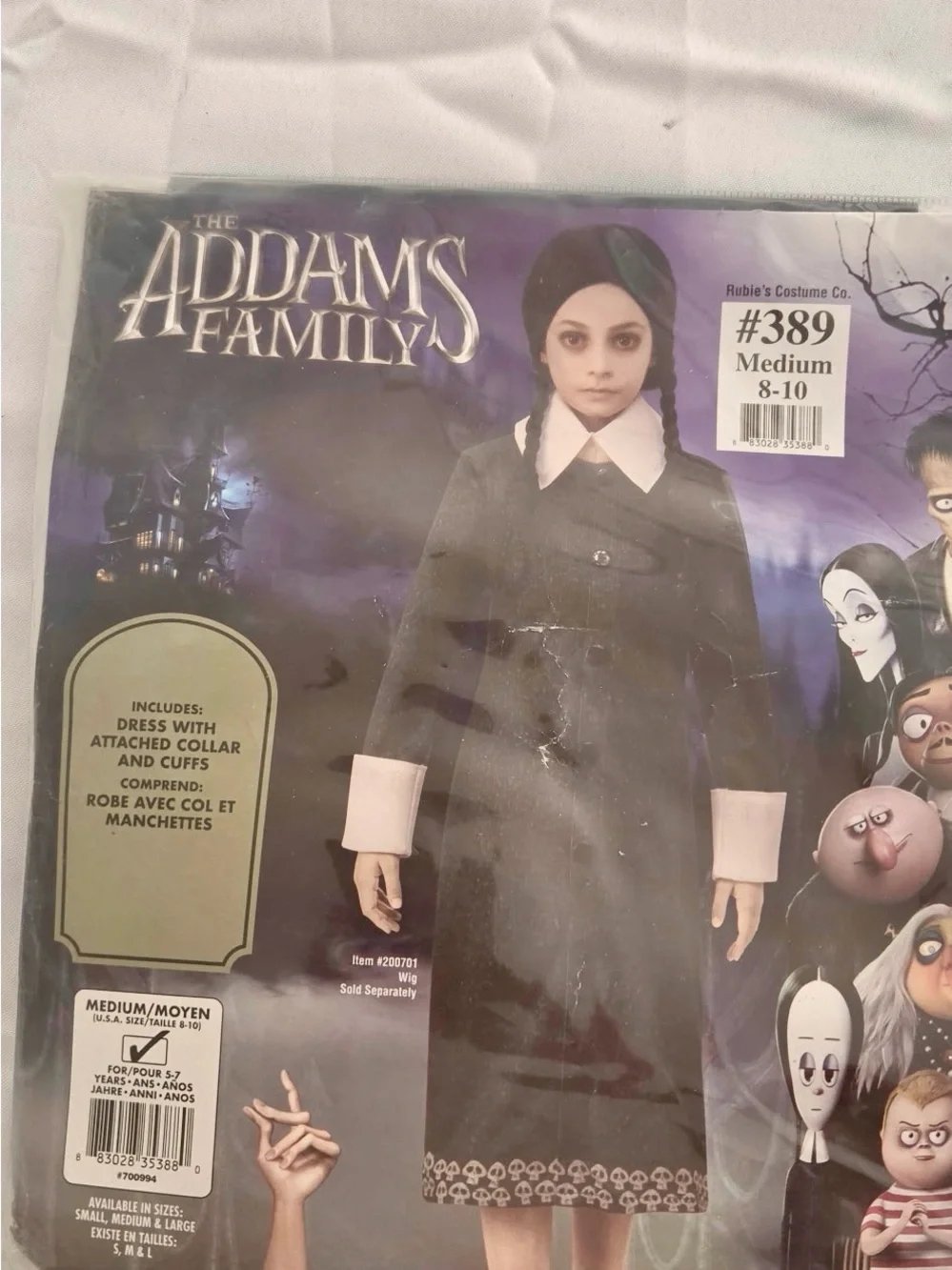 Addams Family Wednesday Girl Costume - Black & White
